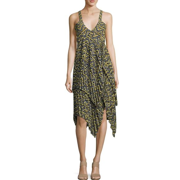 A.L.C. Multicolor Kendall Silk Sleeveless Asymmetrical Lined Sundress Size 8 - Picture 1 of 13